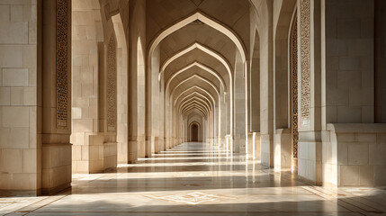 Obraz premium Ornate arched hallway in a grand building