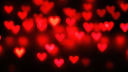 Vibrant red hearts in a bokeh effect Valentine's Day