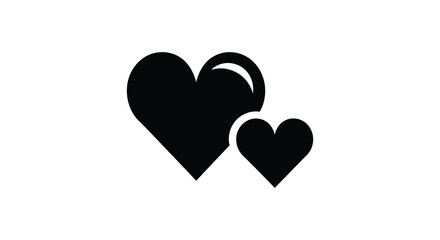 A striking visual representation of three black hearts stacked together creating a lovely and simple silhouette