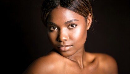 Fototapeta premium Beautiful Young Black Woman Portrait Studio.