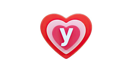 Layered Hearts with Letter 'y' Logo