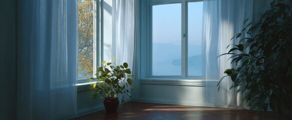 The breeze fills the bright room with uplifting thoughts and vibrant clarity