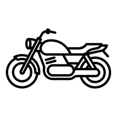 Fototapeta premium Motorcycle icon, symbolizing personal transport, delivery service, and urban mobility for commuting, riding, and two-wheel travel.