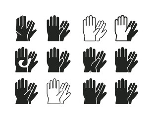Obraz premium Workplace Hygiene Logo Icons. Workplace hygiene standards. Icon set. Set Logo of Workplace hygiene standards: gloves. harmonious logo variations of the same