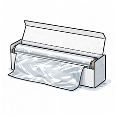 手描き風アルミホイル家庭用箱入りロールイラスト