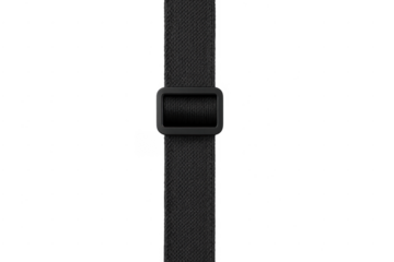 Black nylon webbing strap with plastic buckle regulator
