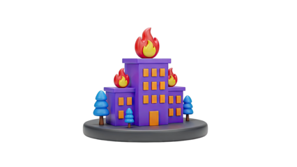 Cartoon Building on Fire