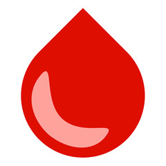 Red blood drop icon isolated on transparent background 