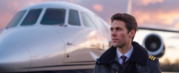 the aviator runs a quick check on the private jet before takeoff