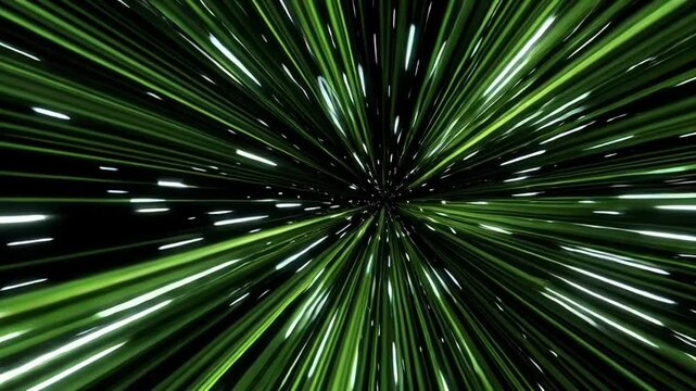 Green Warp Speed Hyperspace Tunnel Background Animation