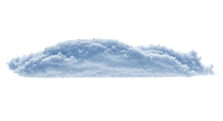 Pristine horizontal drift of powdery blue snow, delicate feathered edges, fine granular texture, glistening ice crystals, isolated on a transparent studio background, concept of winter purity