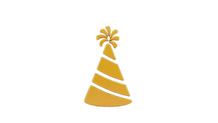 Golden 3D Party Hat Icon
