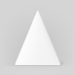 Triangle box packaging mockup for take away food. Vector illustration isolated on grey background. Front view. Can be use for template your design, presentation, promo, ad. EPS10.