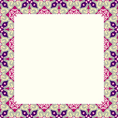 Ornate Symmetrical Square Frame with Abstract Decorative Motif