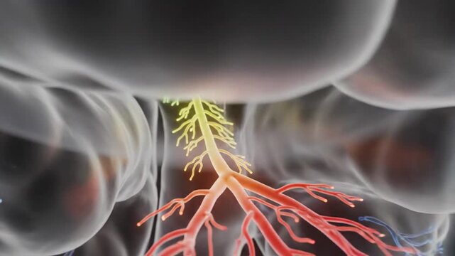 Animation of Interneurons and Lateral Lemniscus in the Brain