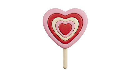 Heart-shaped lollipop with concentric layers