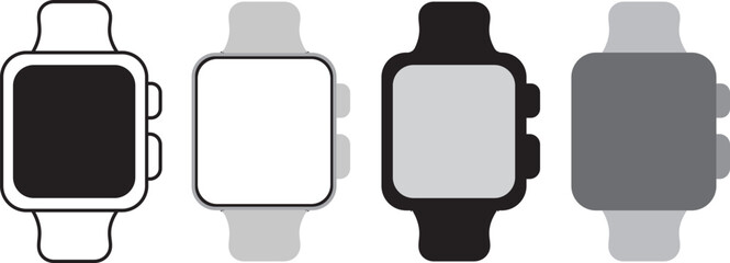 apple watch icon. Smartwatch icon. Watch symbol modern, simple, vector, icon. Smartwatch device mockup on transparent background
