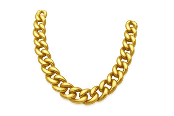 Obraz premium Golden jewelry necklace cuban link chain isolated