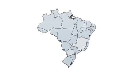 Map of Brazil with States Highlighted