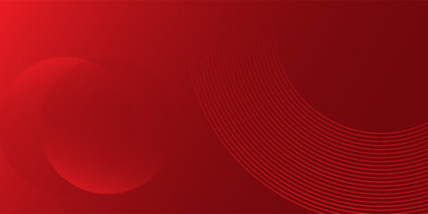 Premium design red circle background with dynamic shapes composition vector abstract simple vector