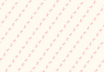 北欧風の馬のシームレスなパターン素材　斜め配置　（ピンク）