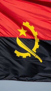 Angolan Flag with Emblem