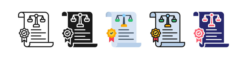 Regulatory Compliance Multiple Style Icon Set Collection. 