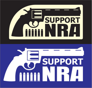 NRA Support Warning Sign with a large revolver