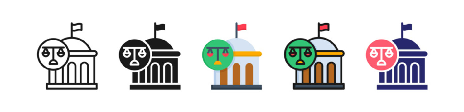 Legislation Multiple Style Icon Set Collection. 
