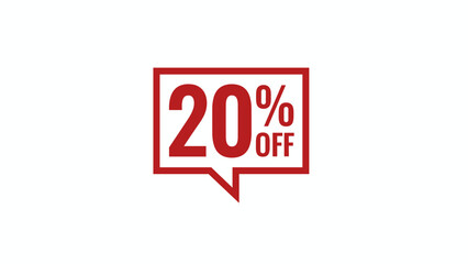 20 Percent Off Sale Discount Label Badge Vector Illustration for Promotion