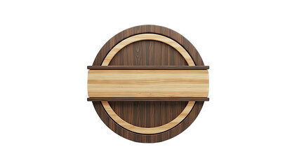 Wooden Circle Emblem with Horizontal Plank