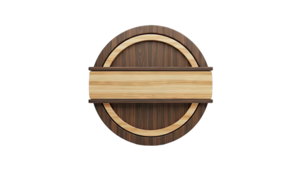 Wooden Circle Emblem with Horizontal Plank