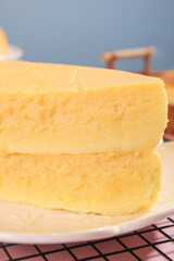 Fresh Steamed Sponge Cake Slices - Studio Food Photography