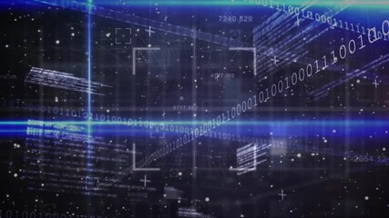 Animation of data processing and networks of connections over servers - Powered by Adobe
