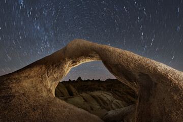 Mobius Arch and Swirling Skies in Alabama Hills