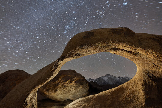 Mobius Arch and Swirling Skies in Alabama Hills