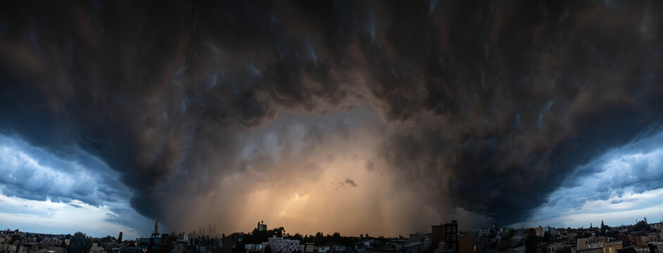 Massive Supercell Thunderstorm Over Philadelphia Skyline