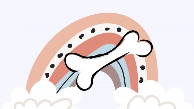This is a digital animation of a bone icon against a black background
