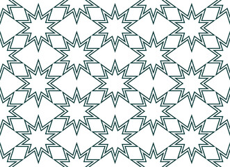 Geometric islamic seamless pattern. Geometric outline texture on white background. Beautiful arabic pattern for design element.