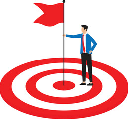 Achieve financial goal and success investment or make money target, win wealth and savings objective or accomplishment concept
