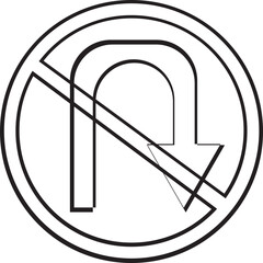 no u turn sign
