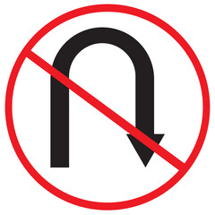 no u turn sign