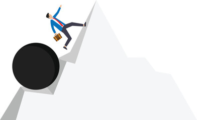 Burden or obstacle and business difficulty, struggle and challenge to success concept
