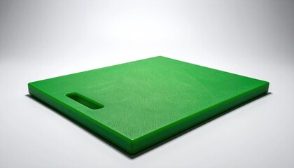 Fototapeta premium Green Cutting Board on White Background for Food Preparation.