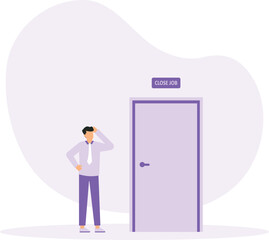 Quit routine job and leaving or escape way for business dead, Success or exit from work difficulties concept
