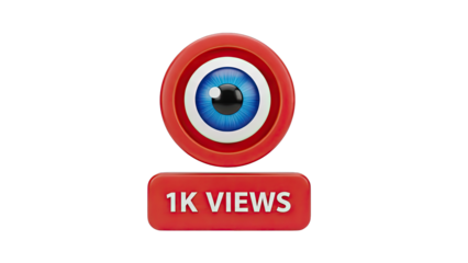 1K Views Icon with Eye Symbol
