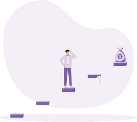 Financial Challenge and financial goal, power of compound interest collecting wealth concept
