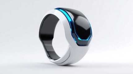 Futuristic Wearable Technology Concept with Clean White Product Background