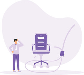 Candidate grabbing vacancy chair and human resources, HR recruitment concept
