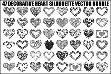Decorative Heart Silhouette Bundle